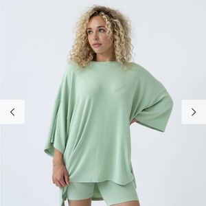 Mint Green Foxy Kind Oversized Top and Shorts Set